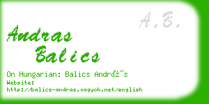 andras balics business card